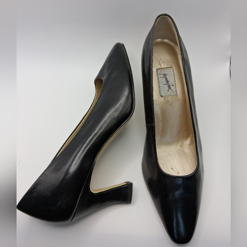 Jacqueline Ferrar Hazel Brazilian Leather Classic Black Heels